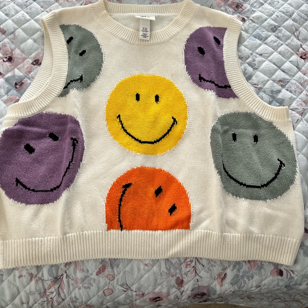 Smiley face sweater vest